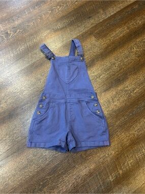 Mini Boden Purple Heart-Front Short Overalls